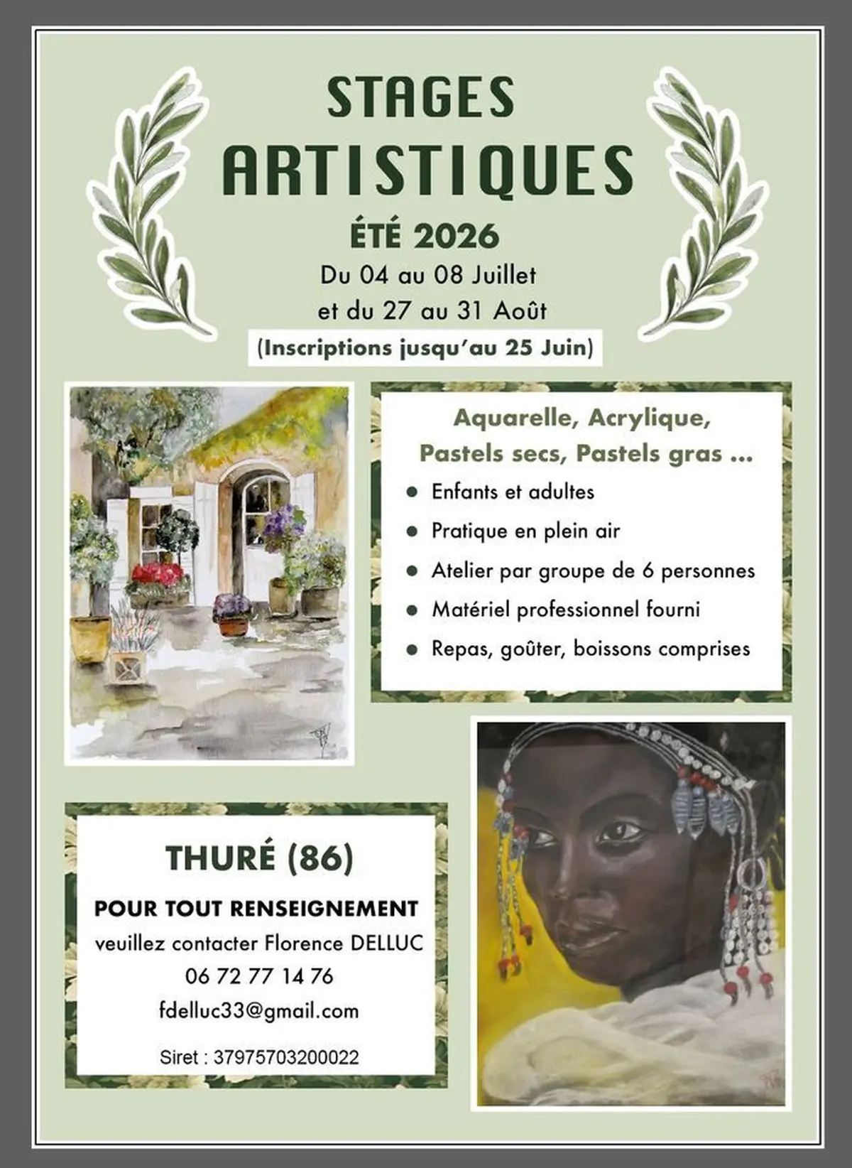 Stages Artistiques – été 2026 ️