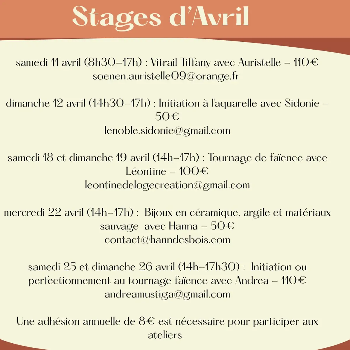 Stages Au Divin Bazar