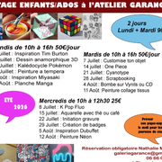 Stages d'été à l'Atelier Garance