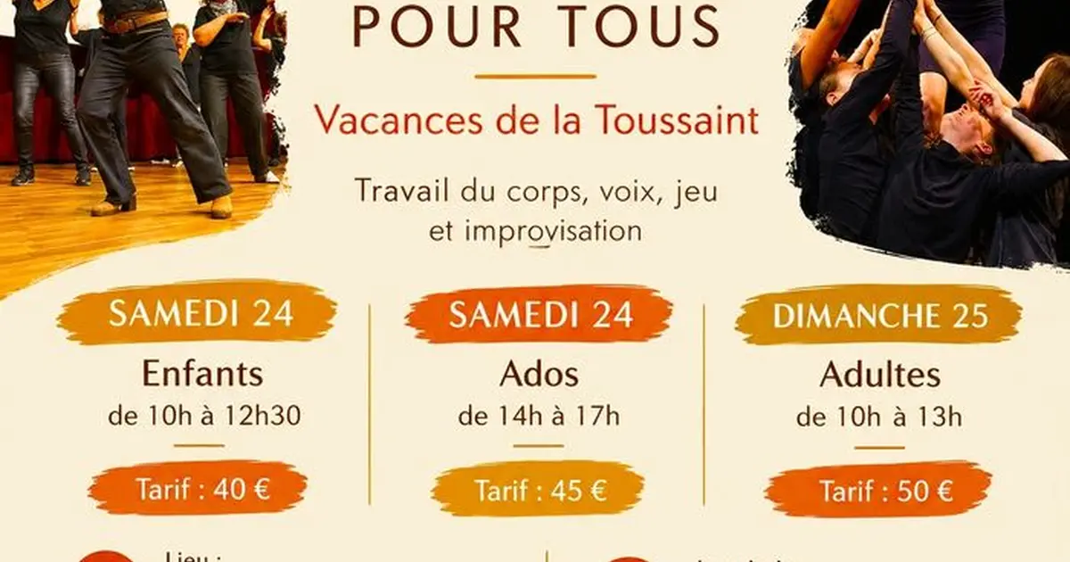 Stages de théâtre vacances Toussaint