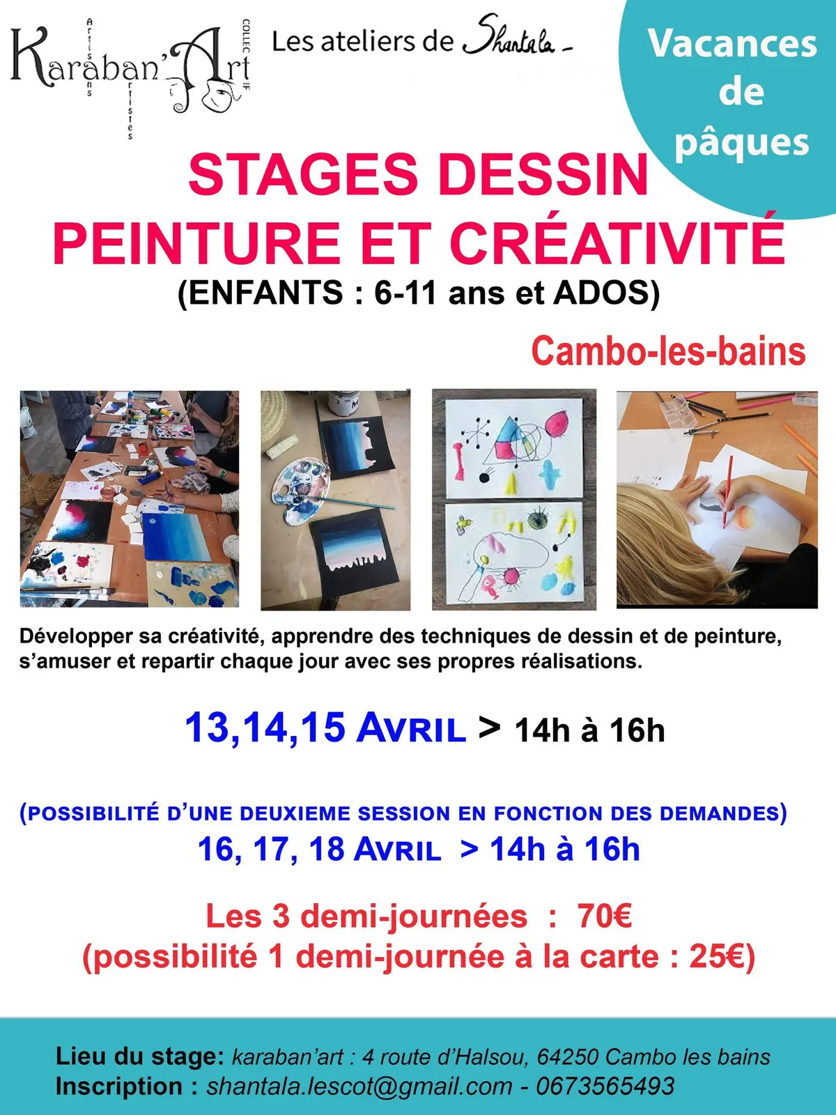 Stages dessin peinture et créativité