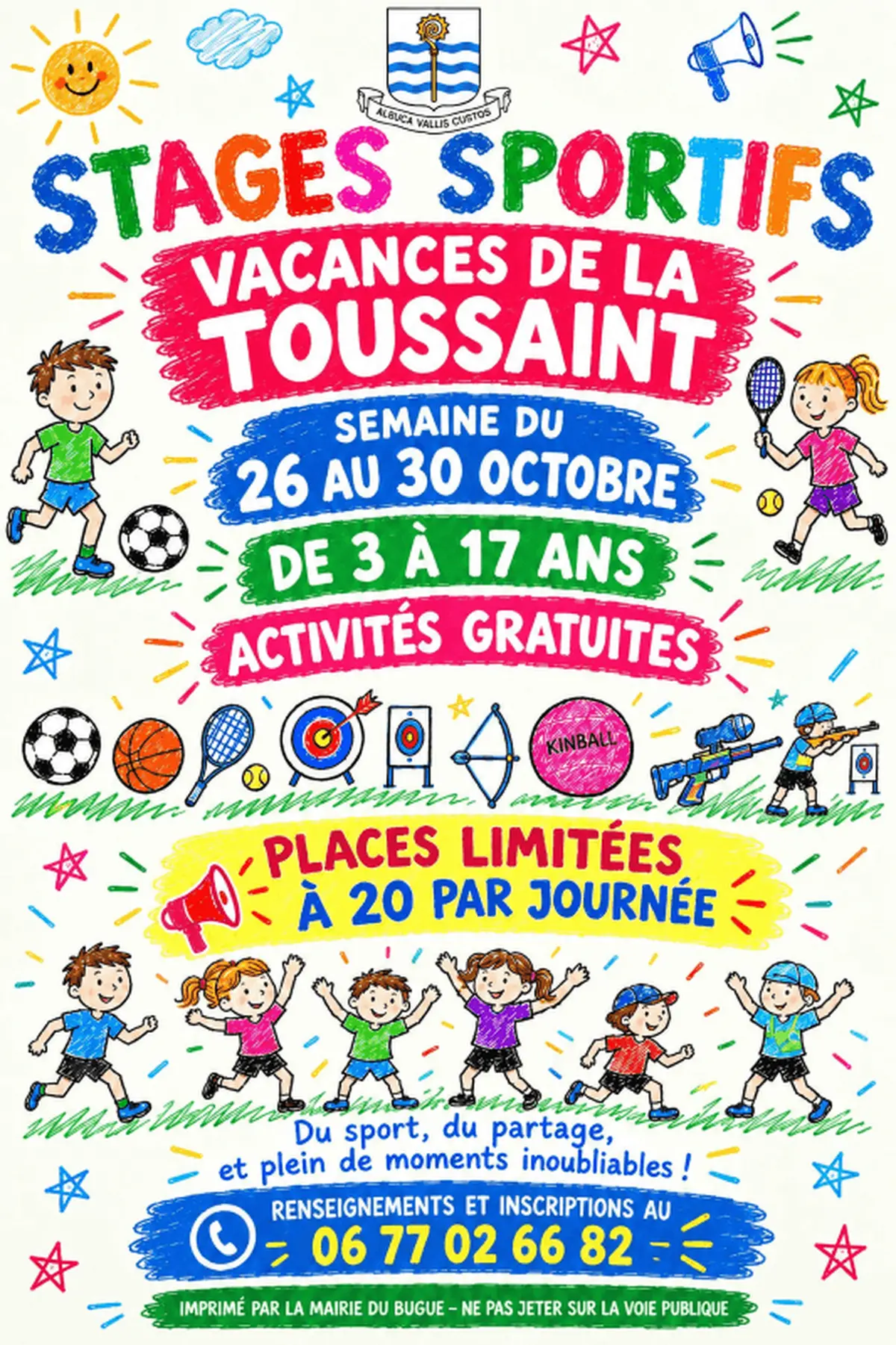 Stages sportifs vacances de la Toussaint - De 3 à 17 ans