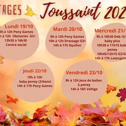 Stages Toussaint 2026 - 1ère semaine