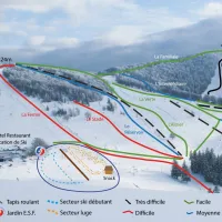Le plan des pistes du domaine skiable du Rouge Gazon DR