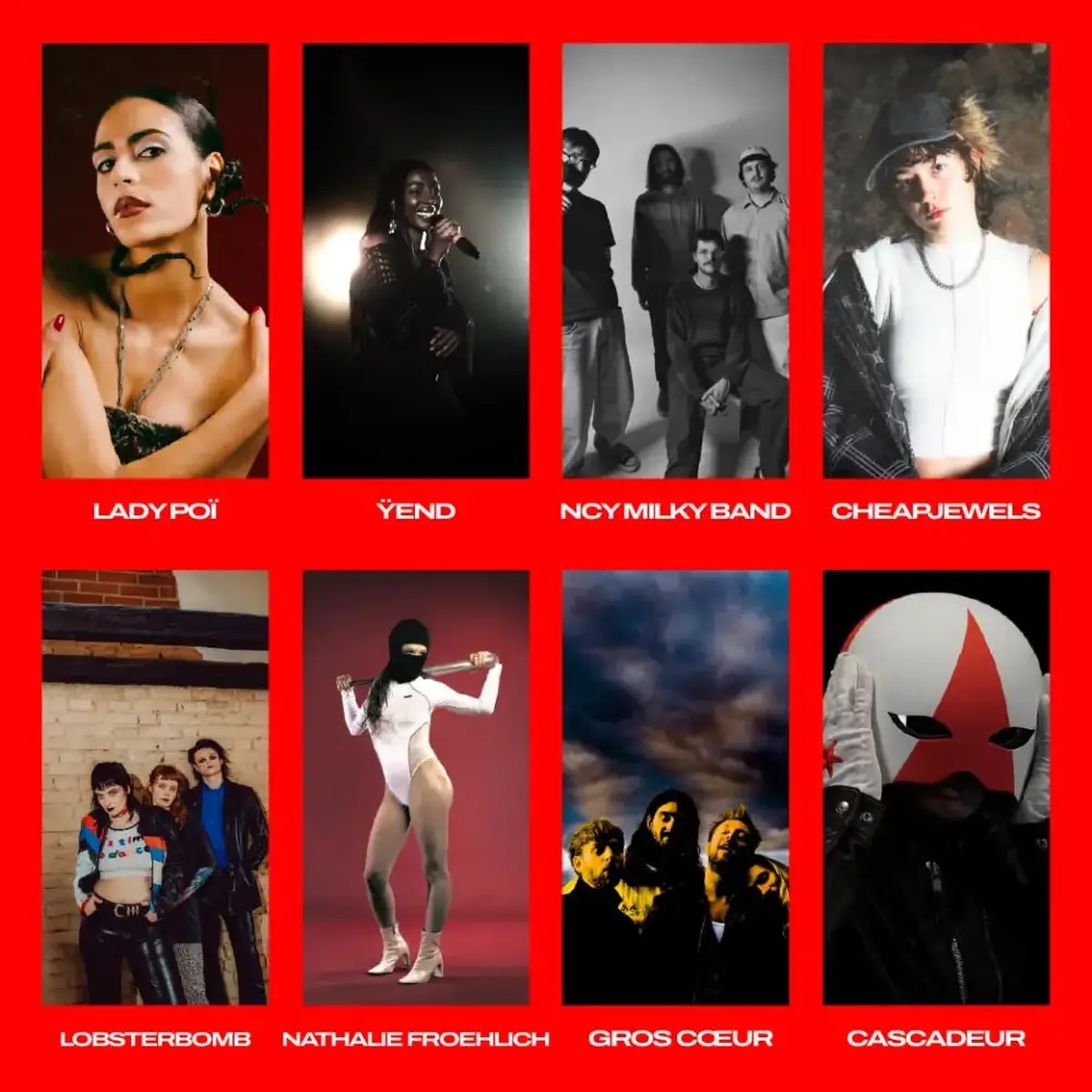 Strasbourg Music Week 2026 : Lady Poï + Yend + Ncy Milky Band + Cheapjewels + Lobsterbomb + Nathalie Froehlich + Gros Coeur + Cascadeur