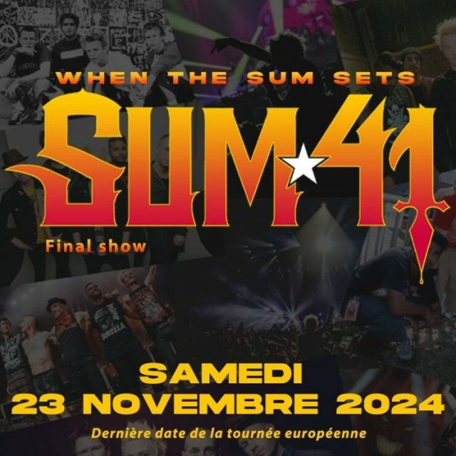 Concert Sum 41 à Nanterre 2024 Paris La Défense Arena places