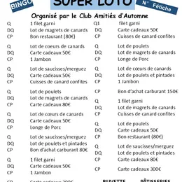 Super Loto - Club amitiés d'automne