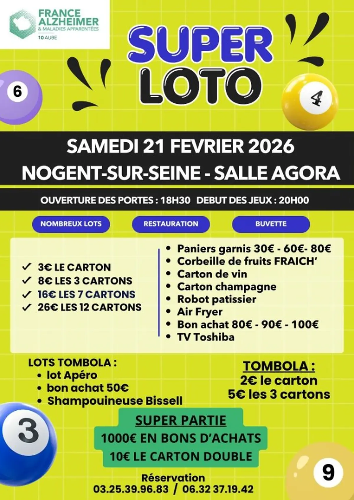 Super Loto de France Alzheimer Aube, à l'Agora de Nogent-sur-Seine