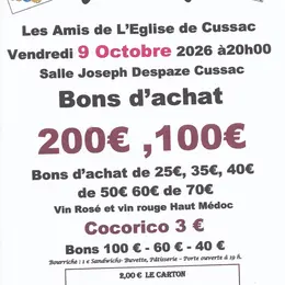 Super Loto des Amis de l'Eglise de Cussac