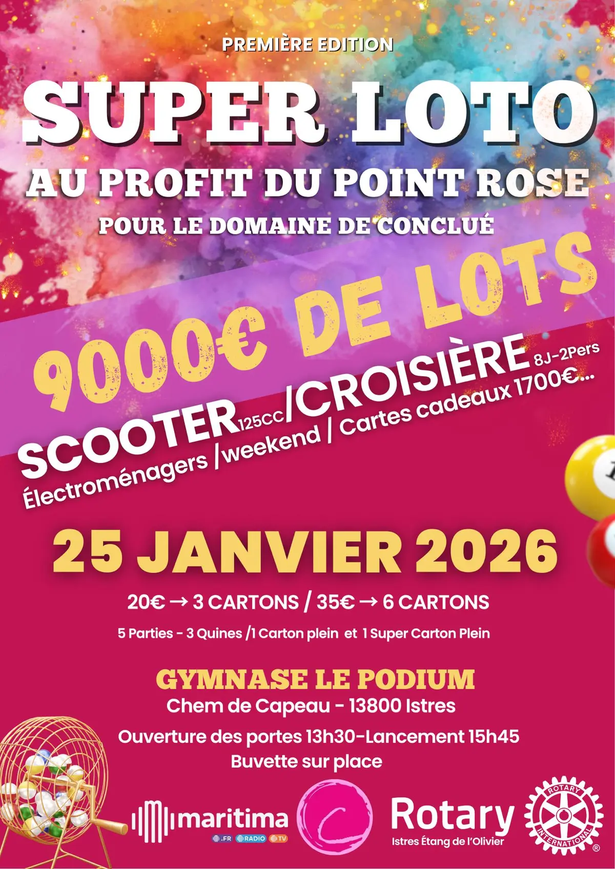 Super Loto solidaire du Rotary club Istres au profit du Point Rose