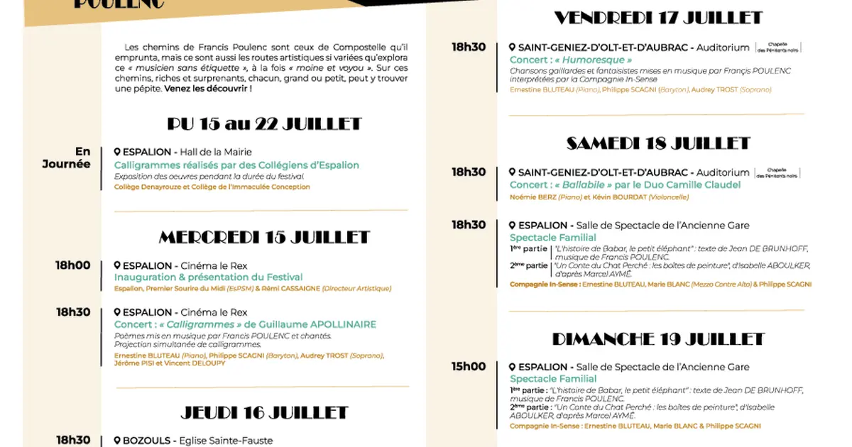 Sur les chemins de Francis Poulenc - concert "Ballabile"
