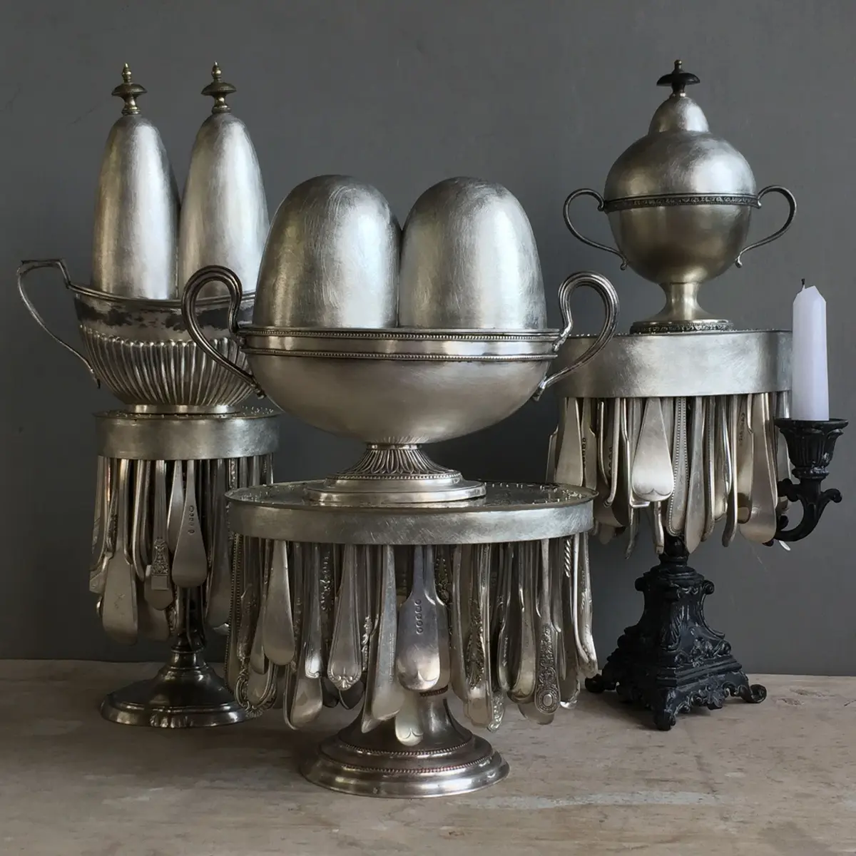 Objet STASH (argent, acier, étain) - David Clarke, 2020