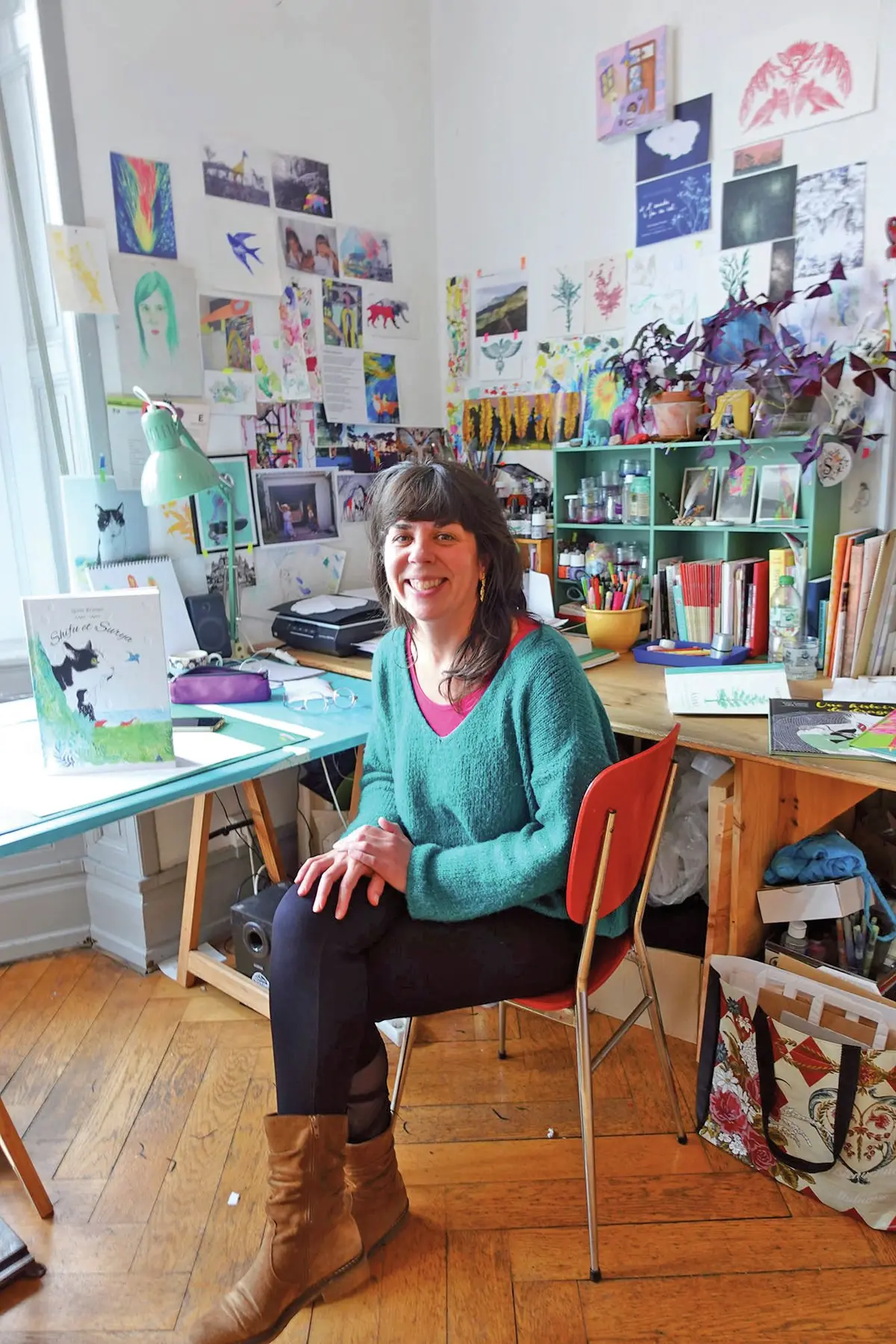 Sylvie Kromer dans son atelier