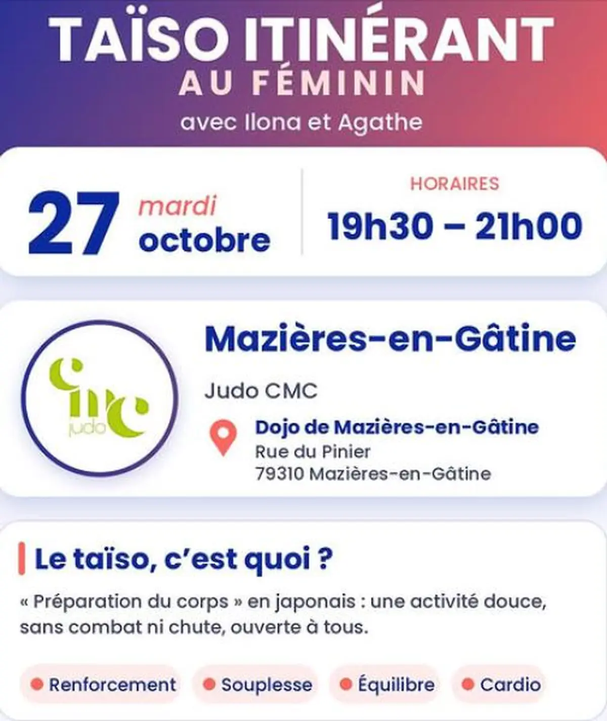 TaÏso itinérant au féminin