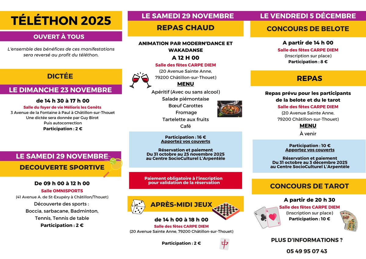 Téléthon 2025 avec le Centre SocioCulturel - Concours de belote