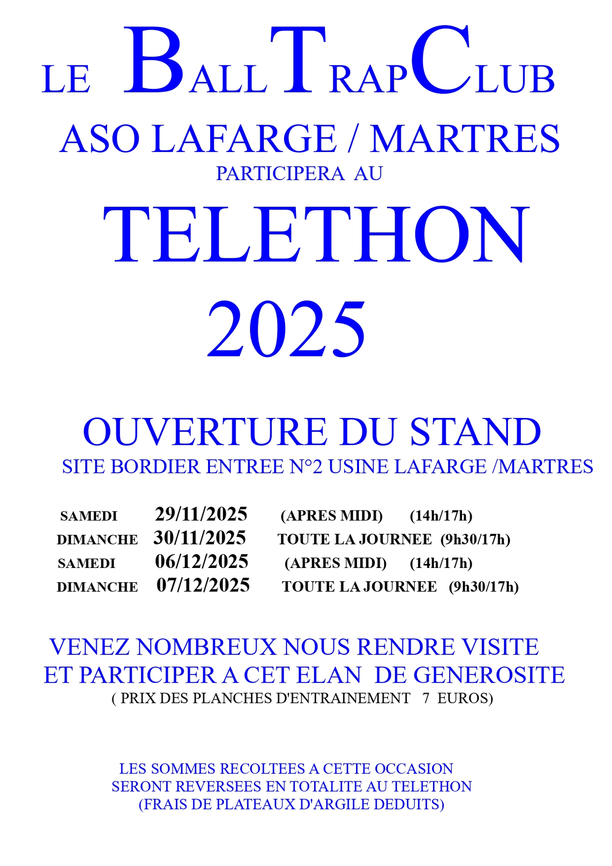 Téléthon - Ball Trap Découvert Initiation Tir De Plateaux D'Argile