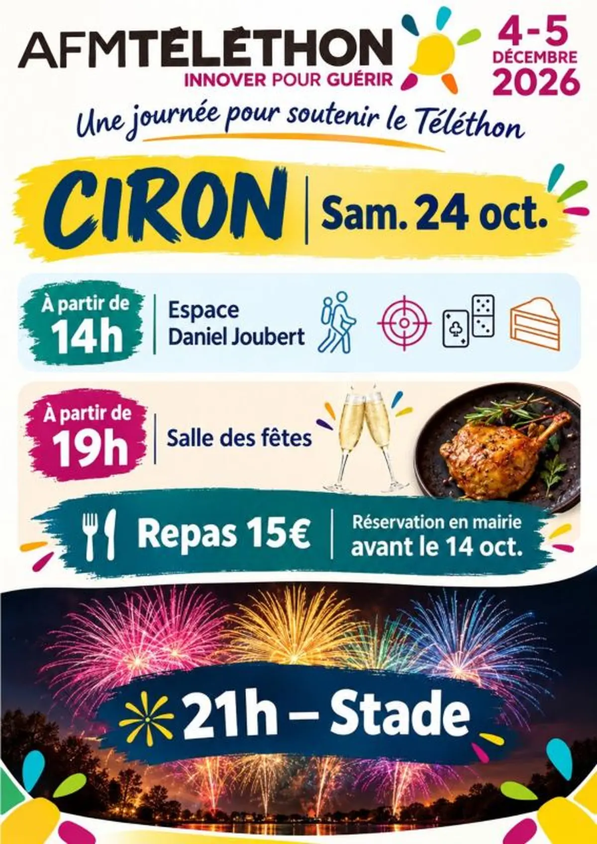 Téléthon et feu d'artifice