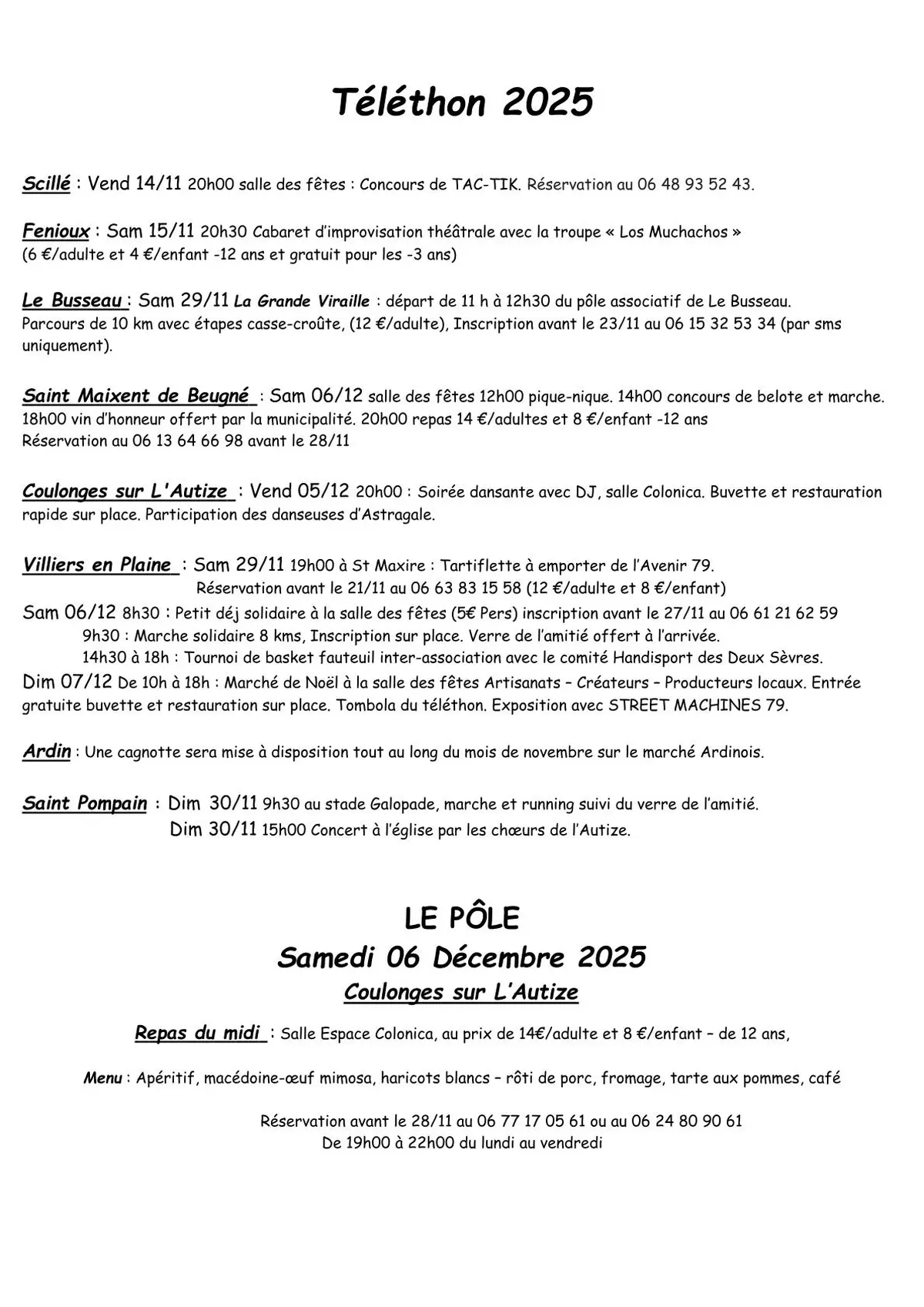 Téléthon : Pique-nique, concours de belote et marche