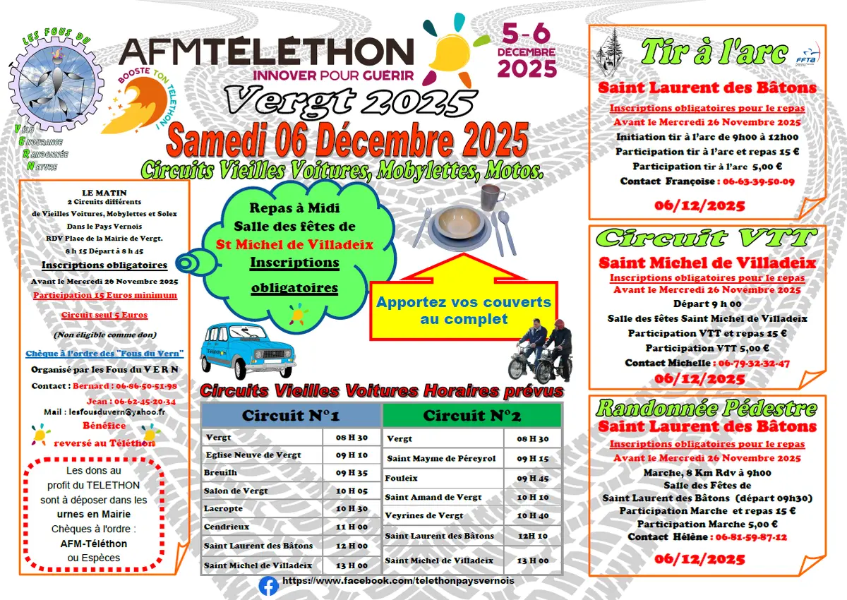 Téléthon : rando VTT et repas