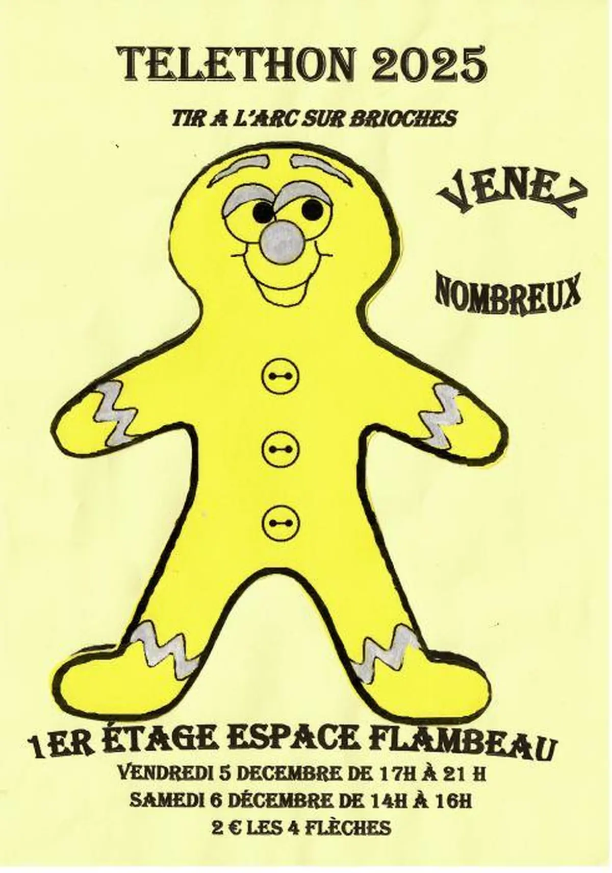 Telethon - tir à l'arc sur brioches