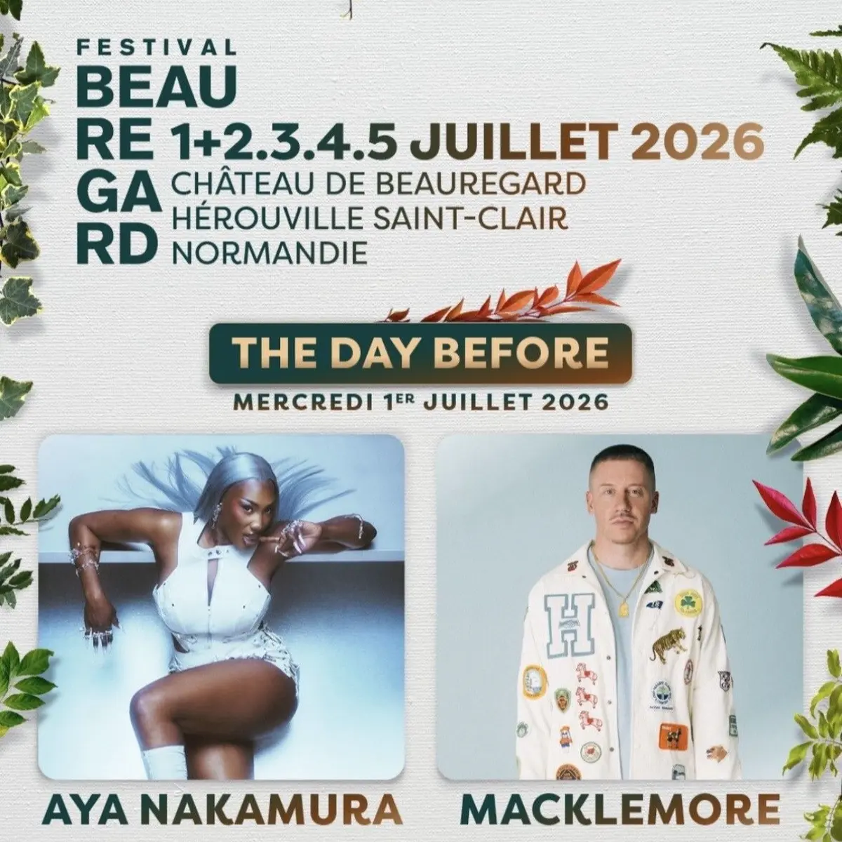 Aya Nakamura et Macklemore pour le Day Before de Beauregard 2026
