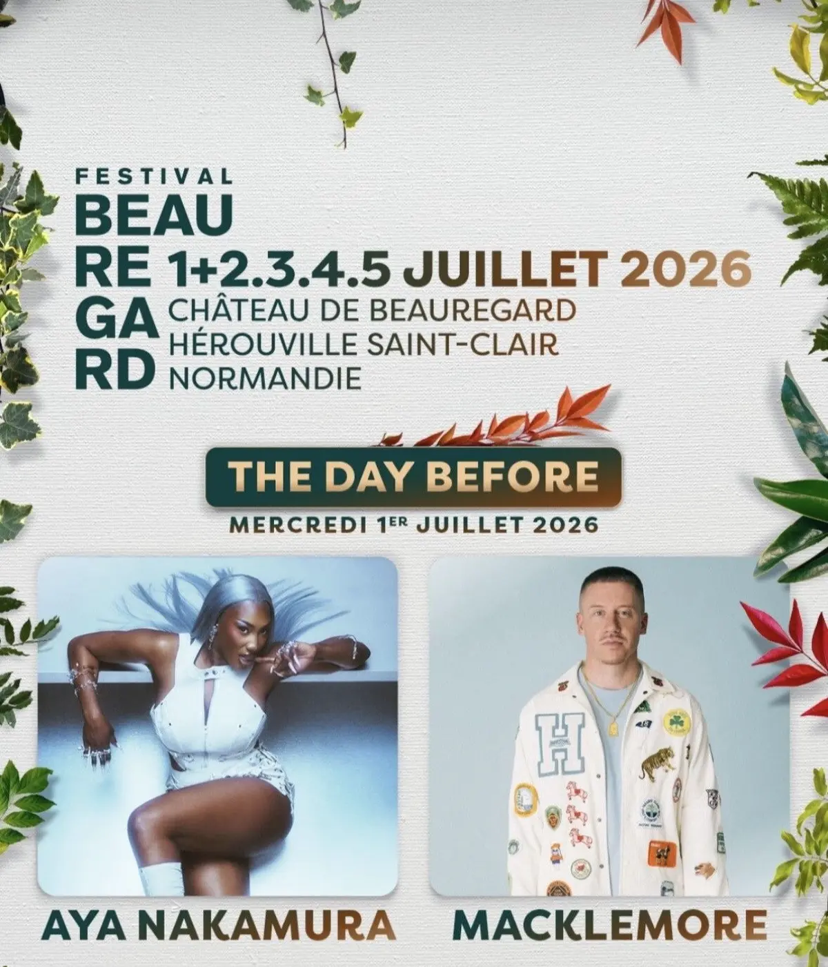 Aya Nakamura et Macklemore pour le Day Before de Beauregard 2026