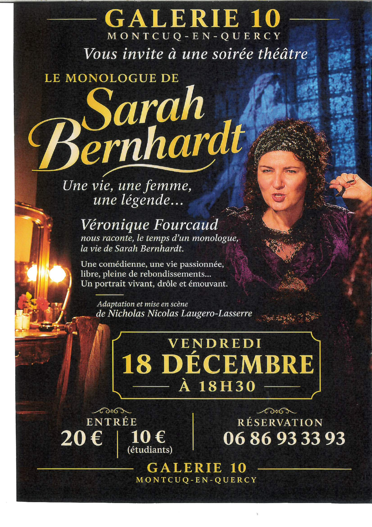Théâtre à Montcuq: Le monologue de Sarah Bernhardt
