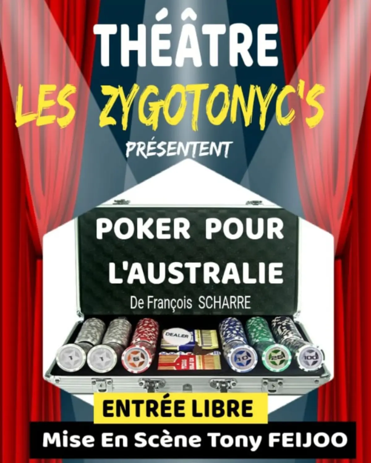 Théatre-comédie Poker pour l'Australie 2026