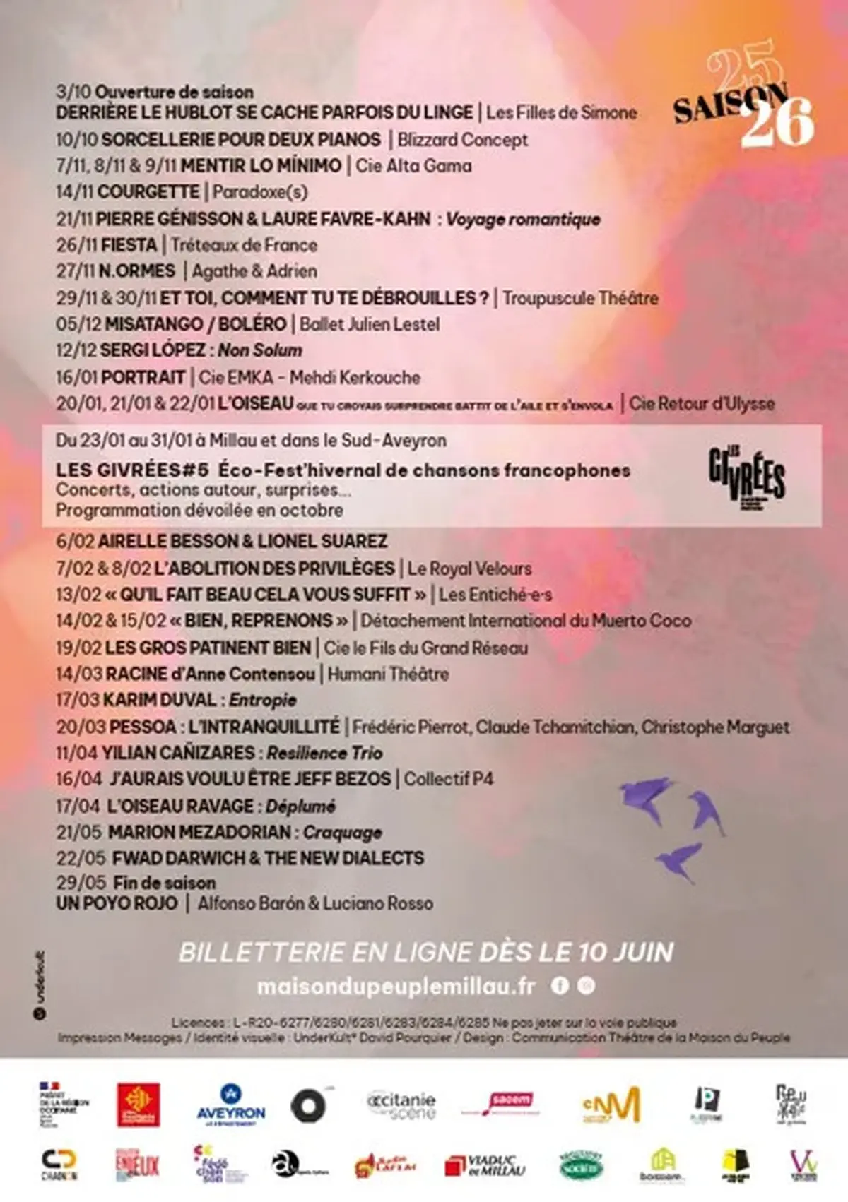 Théâtre de la Maison du Peuple - Saison 2025-2026