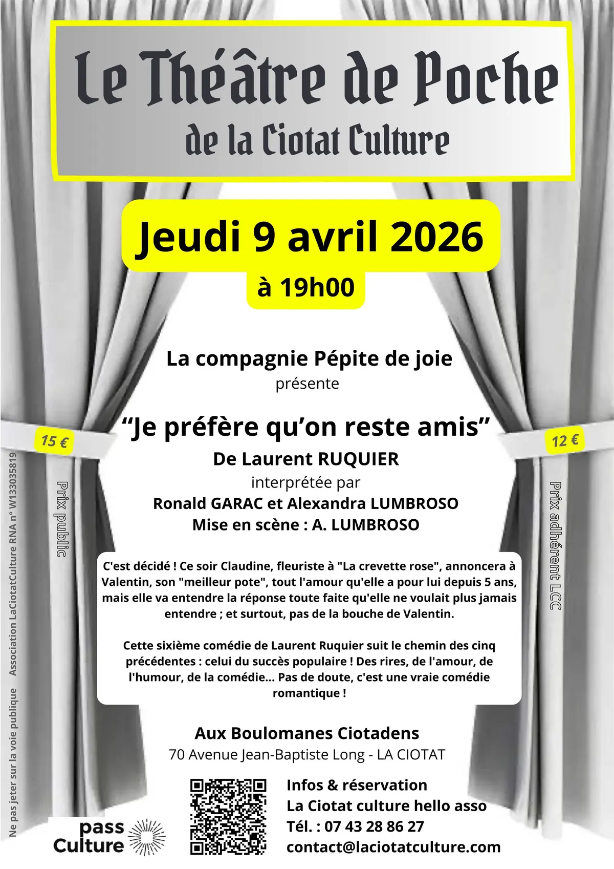 Théâtre de Poche - Je préfère qu’on reste amis