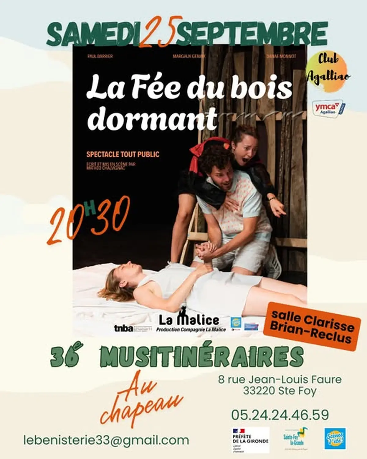 Théâtre La Fée du bois dormant par la Compagnie La Malice dans le cadre des 36èmes Musitinéraires