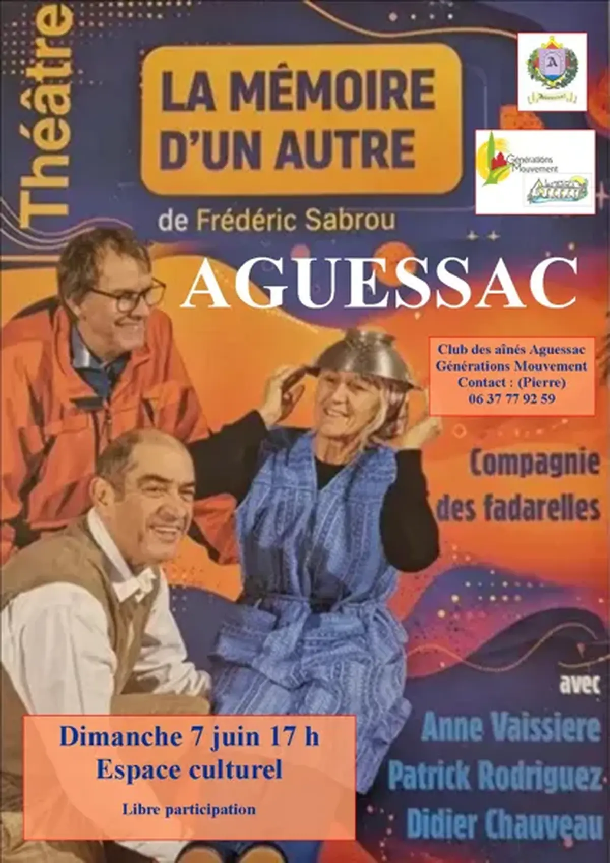 Théâtre  la mémoire d'un autre  de Frédéric Sabrou