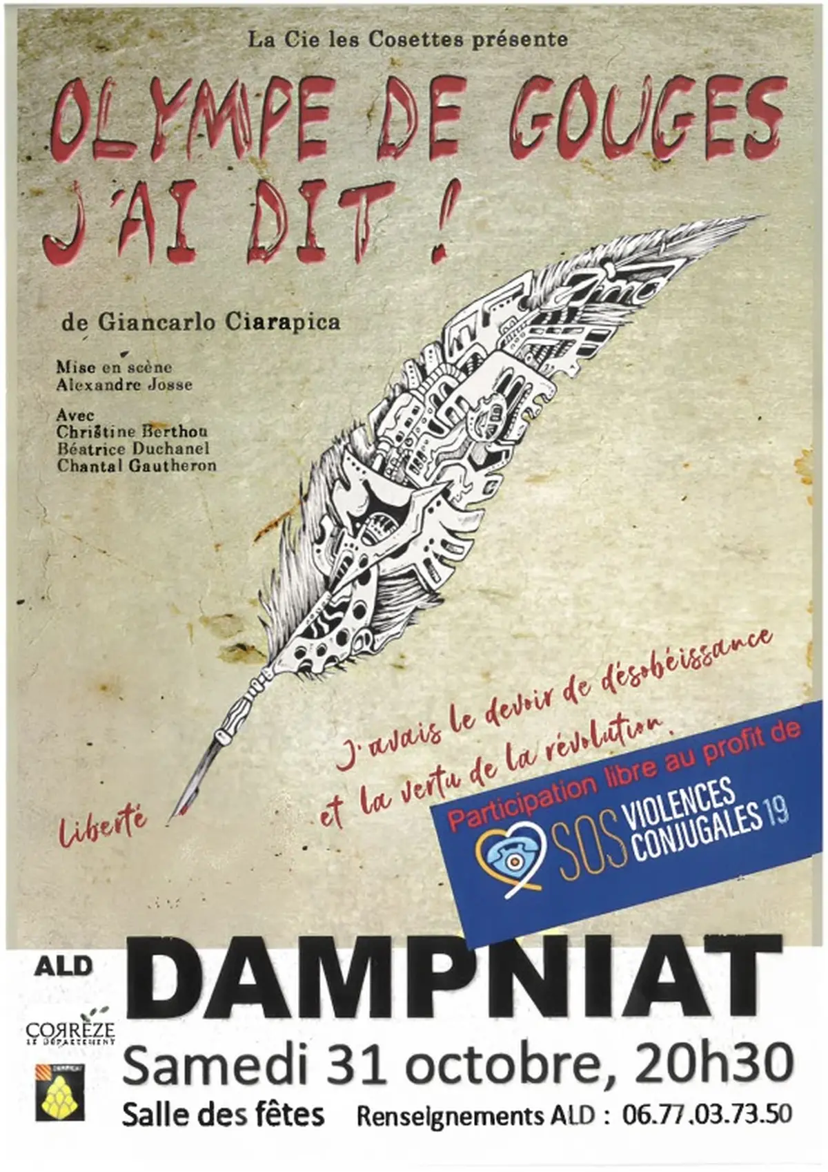 Théâtre : Olympe de Gouges j'ai dit !