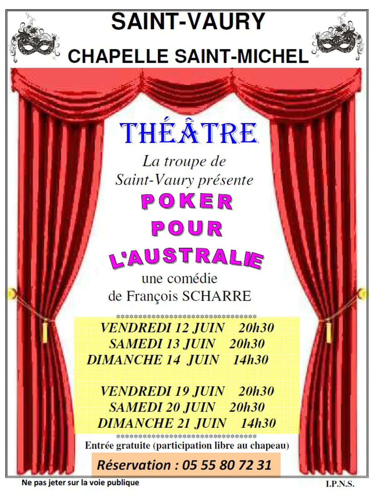 Théâtre Poker pour l'Australie