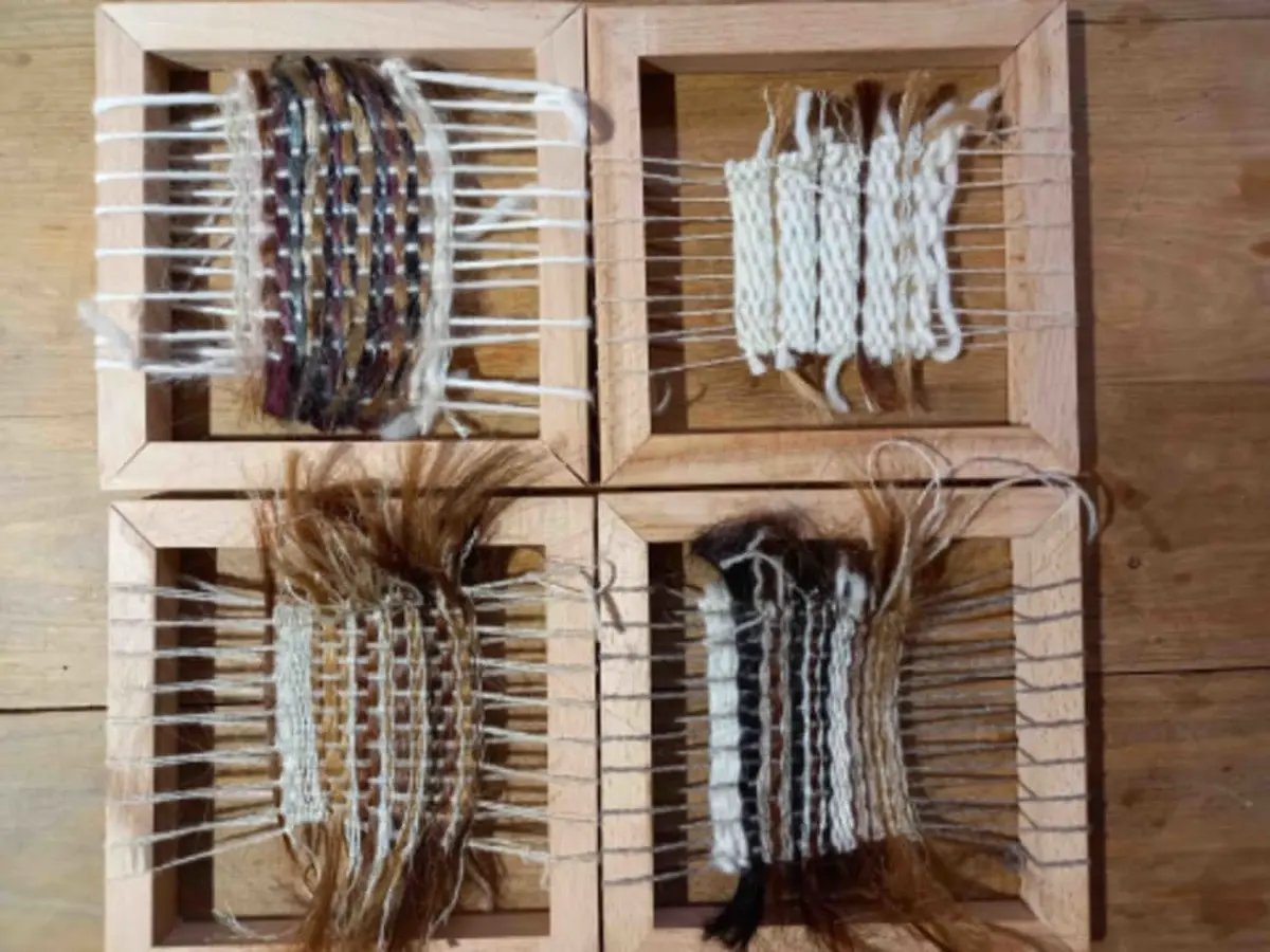 Tissage de fibres naturelles sur cadre (81)