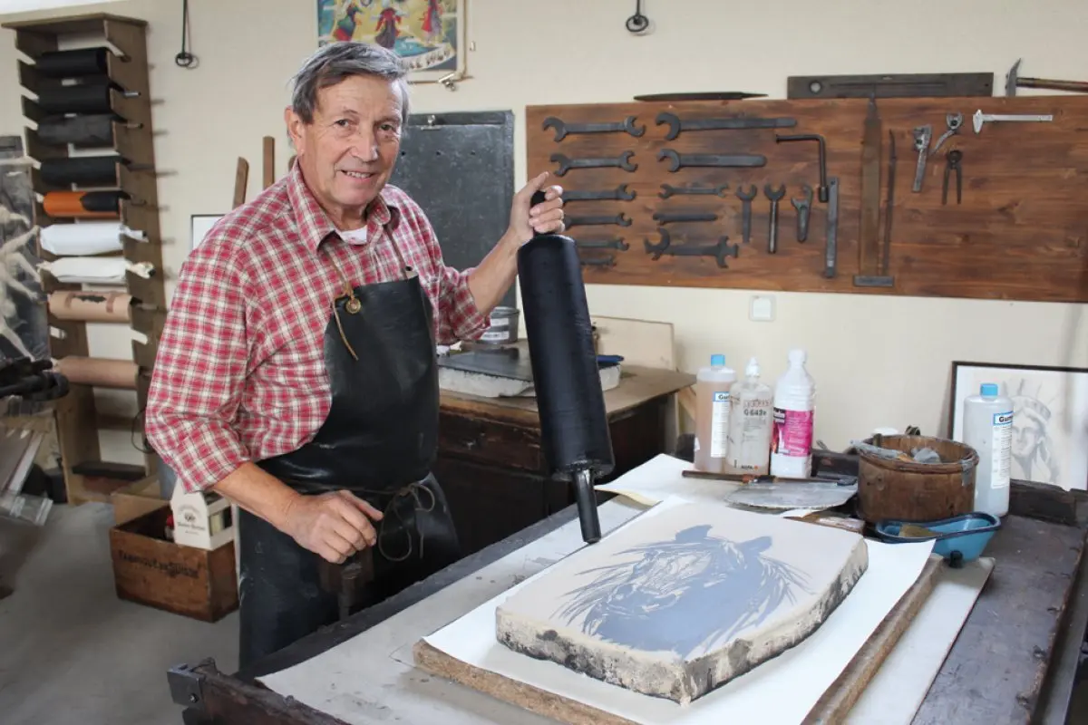 Tom Borocco dans le Conservatoire des arts techniques graphiques à Ribeauvillé