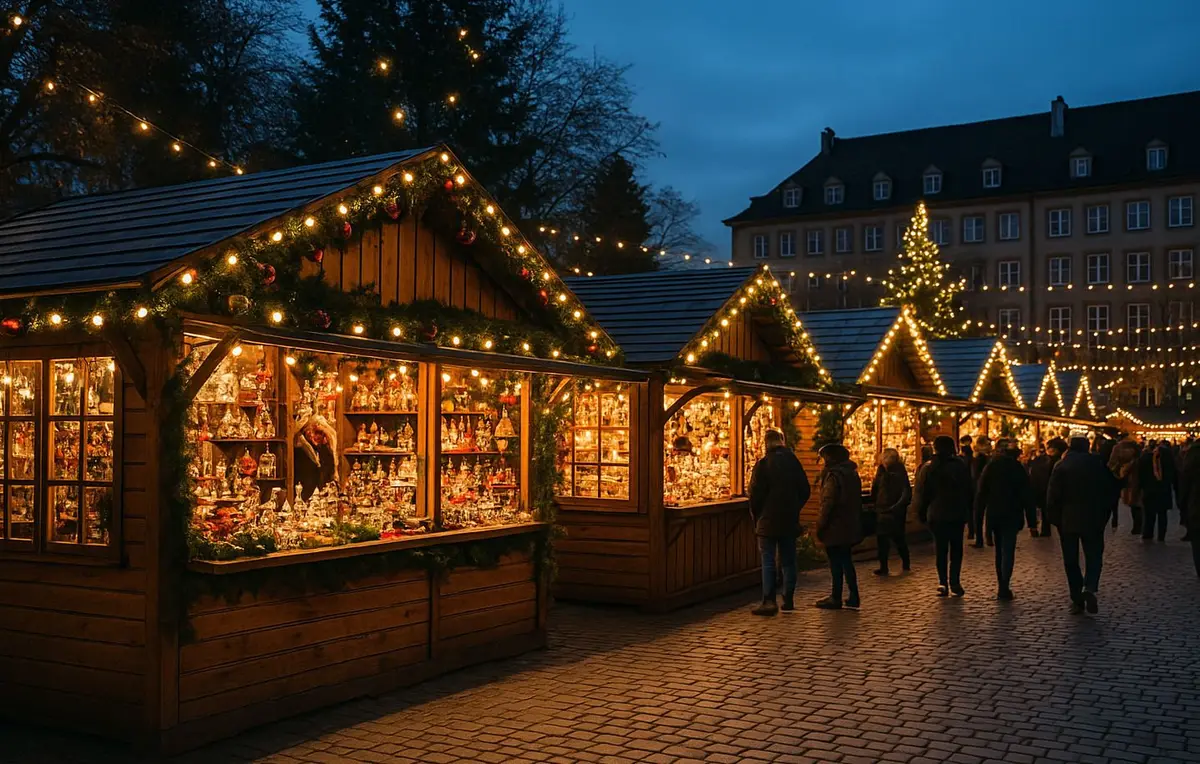 L'ambiance chaleureuse des march&eacute;s de No&euml;l - Chalets illumin&eacute;s, vin chaud et id&eacute;es cadeaux sont &agrave; retrouver sur chaque march&eacute;