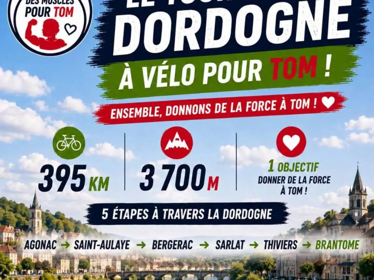 Tour de Dordogne solidaire pour « Des Muscles pour Tom »