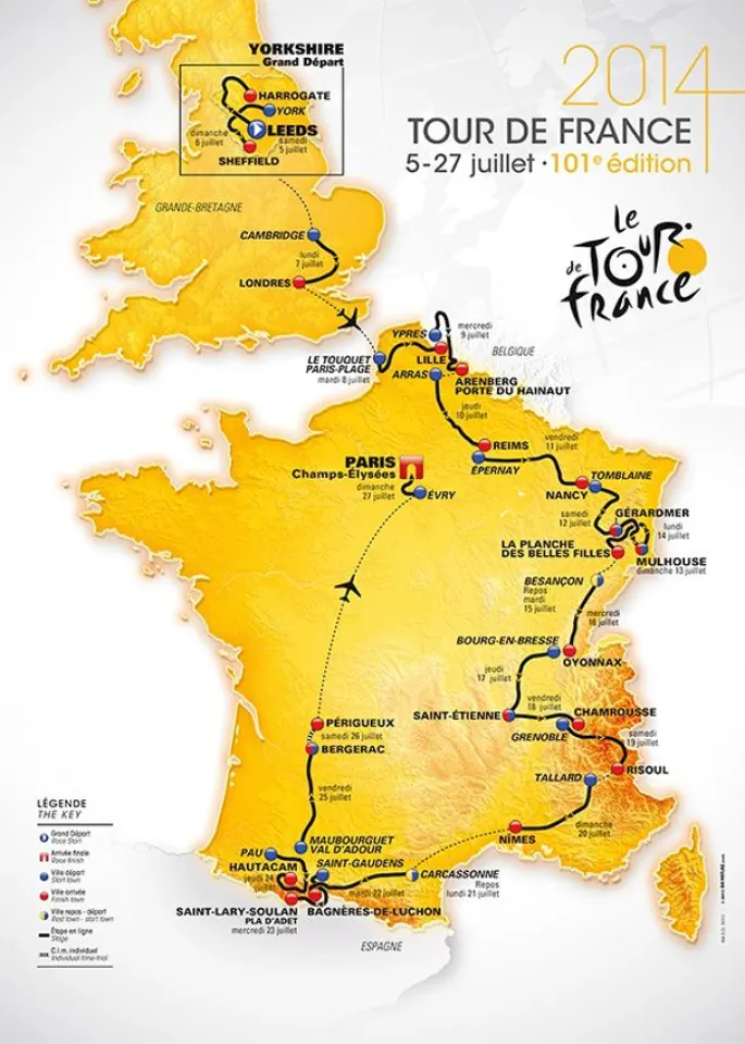 Le Tour de France 2014 fera étape à Mulhouse le 13 juillet, avec deux étapes en Alsace