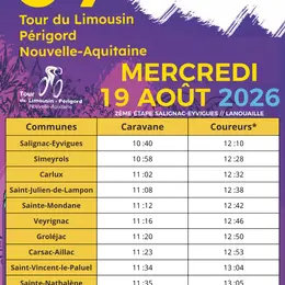 Tour du Limousin 2026 – Départ de la 2e étape à Salignac-Eyvigues