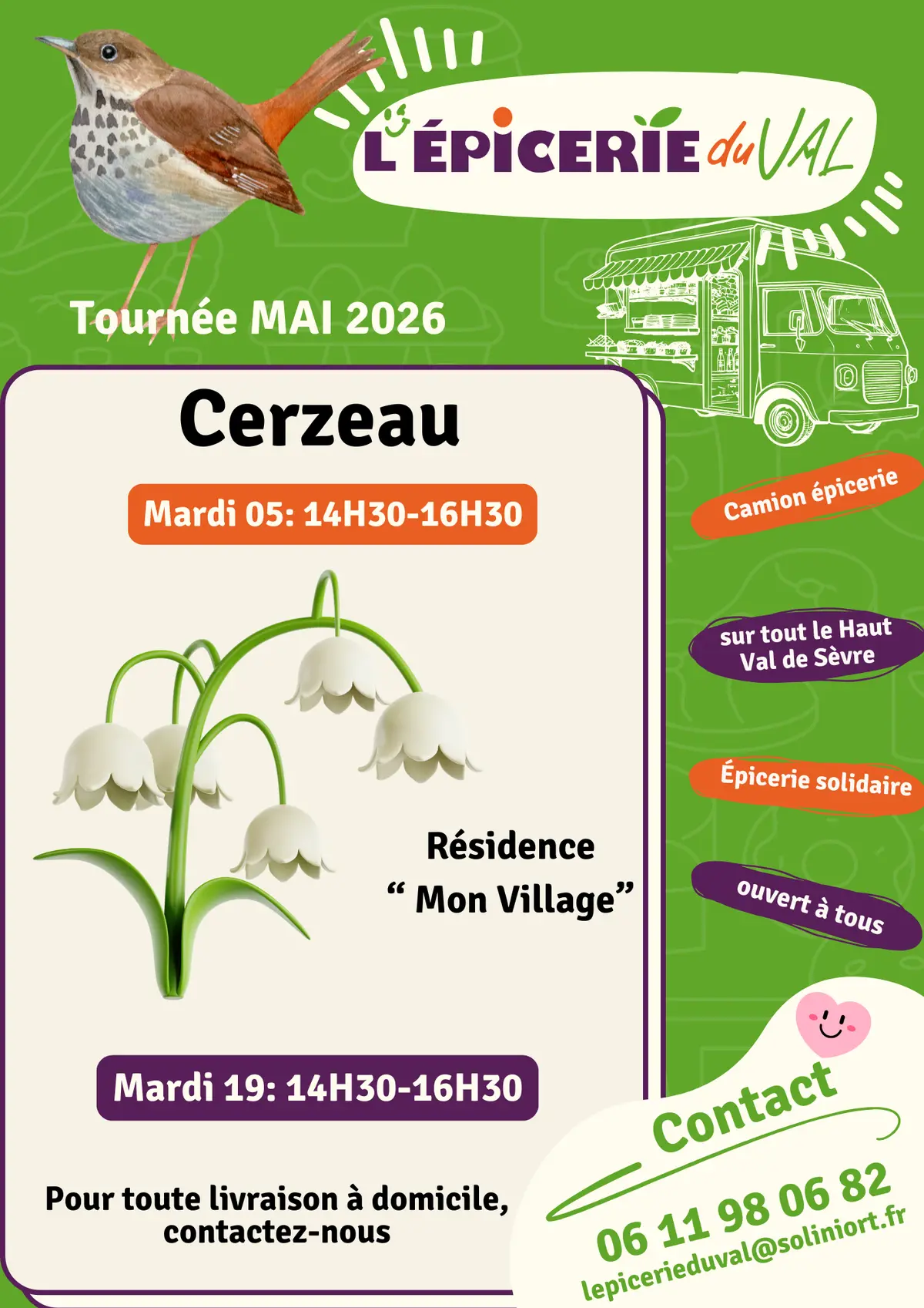 Tournée de l'Epicerie du Val à Cerzeau