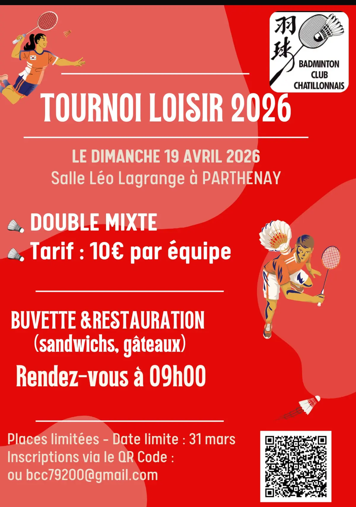 Tournoi Badminton BCC