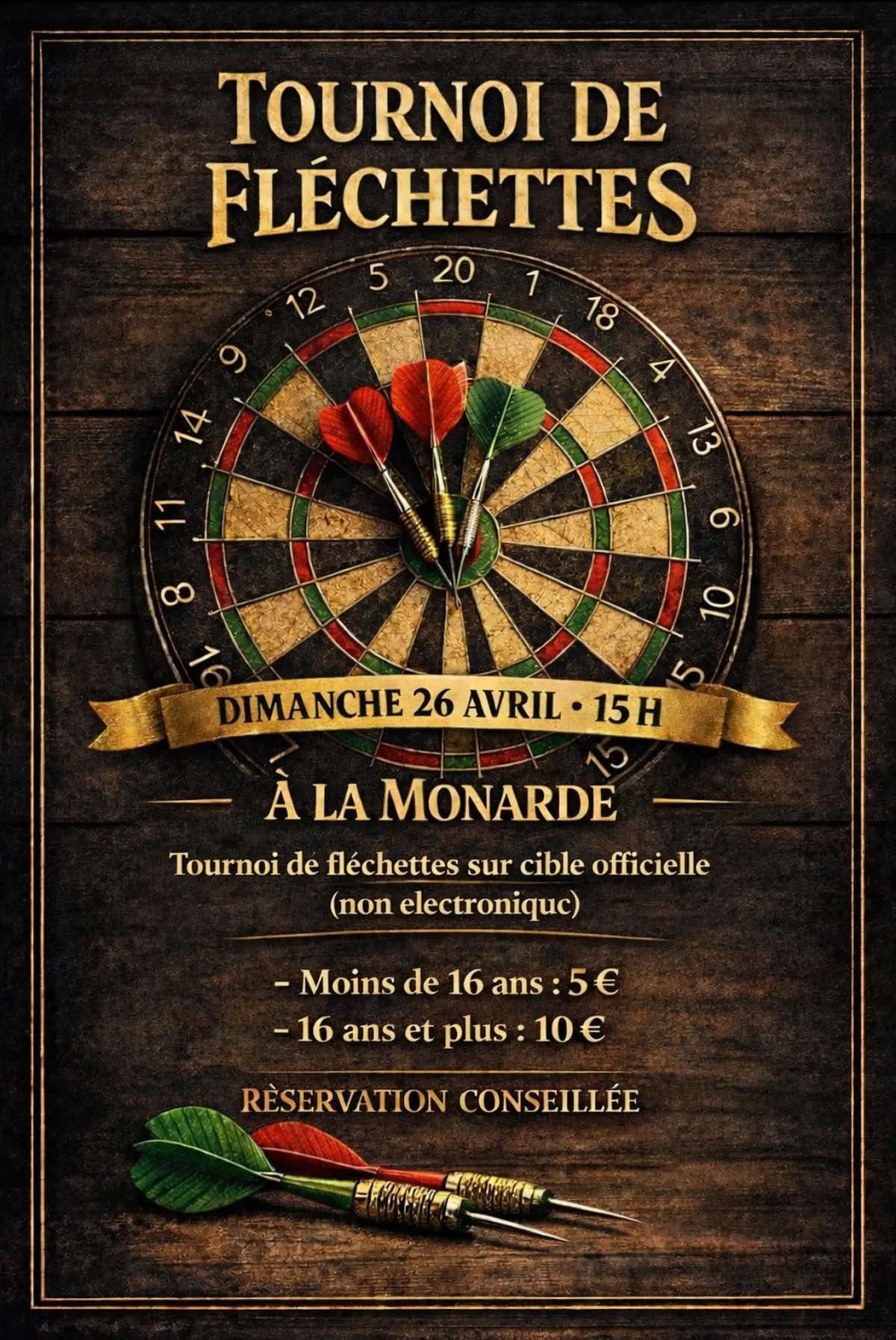 Tournoi de fléchettes à La Monarde