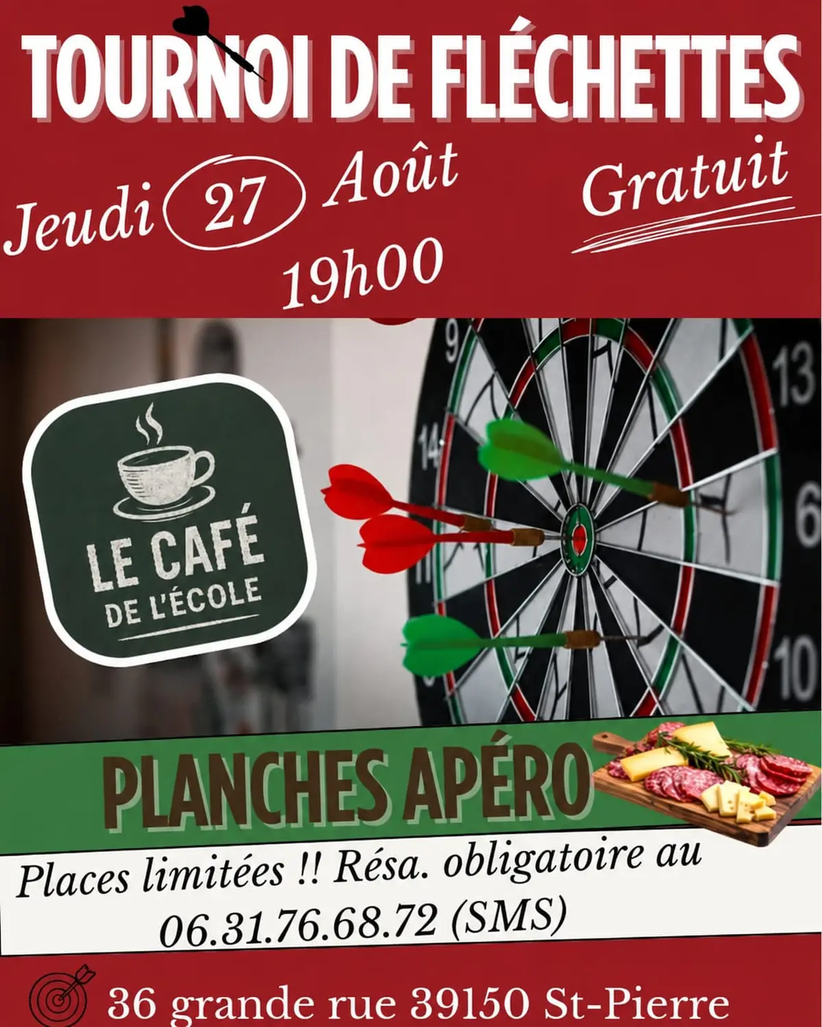 Tournoi de fléchettes au café de l'école