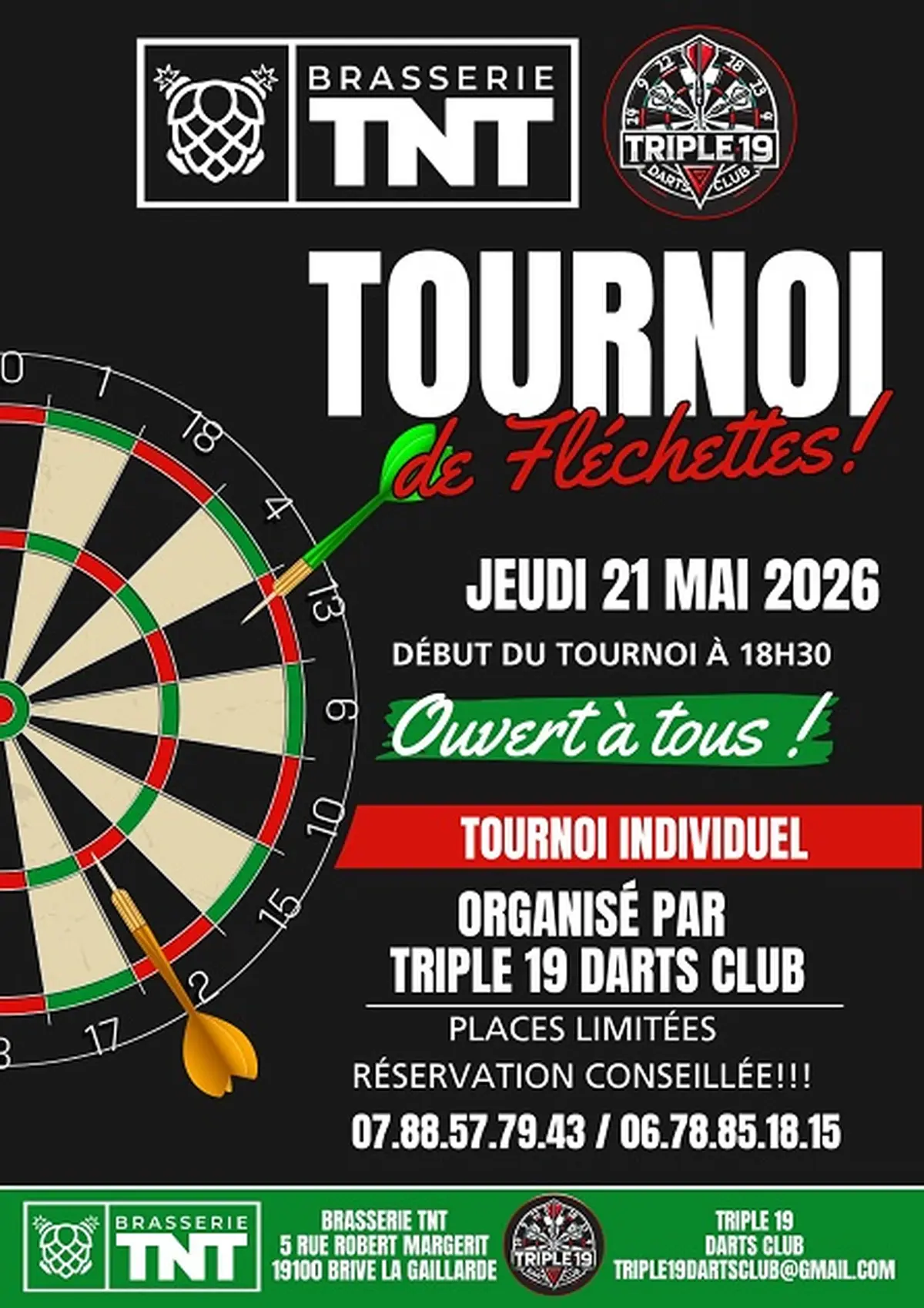 Tournoi de flechettes (Brasserie TNT)