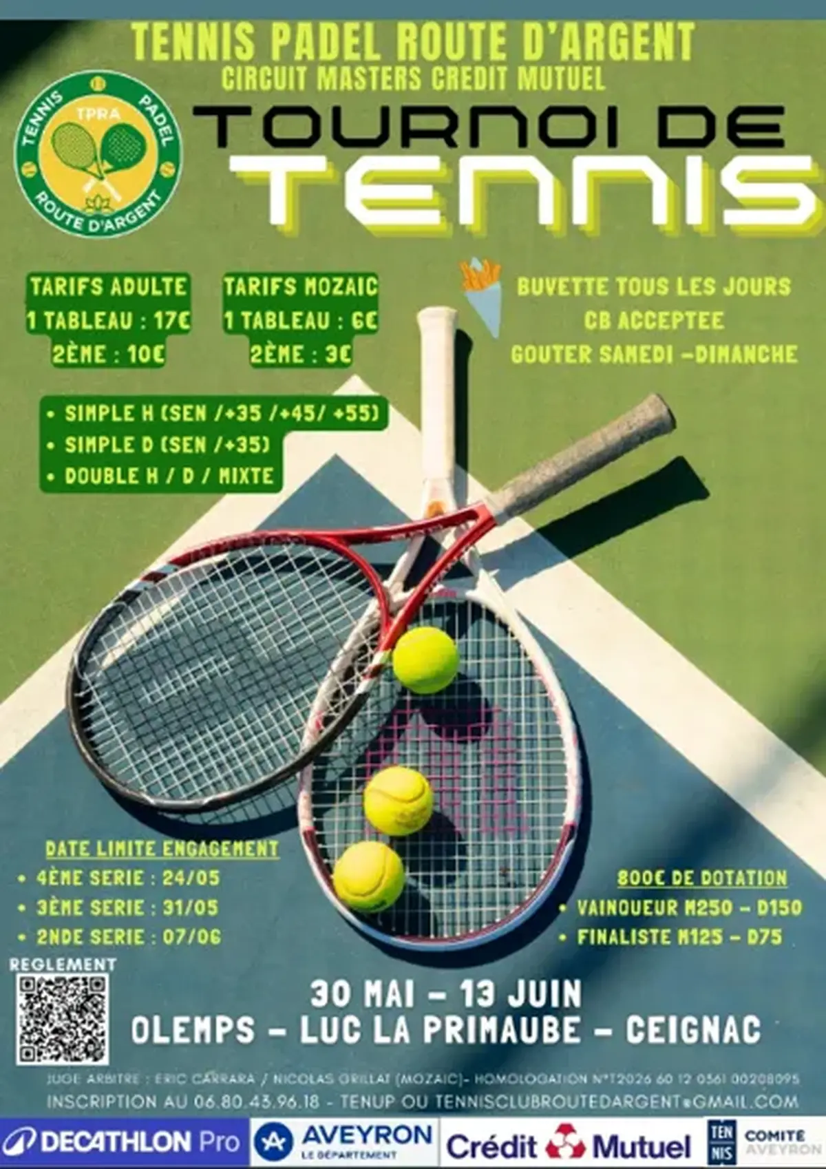 Tournoi de tennis : Route d'argent