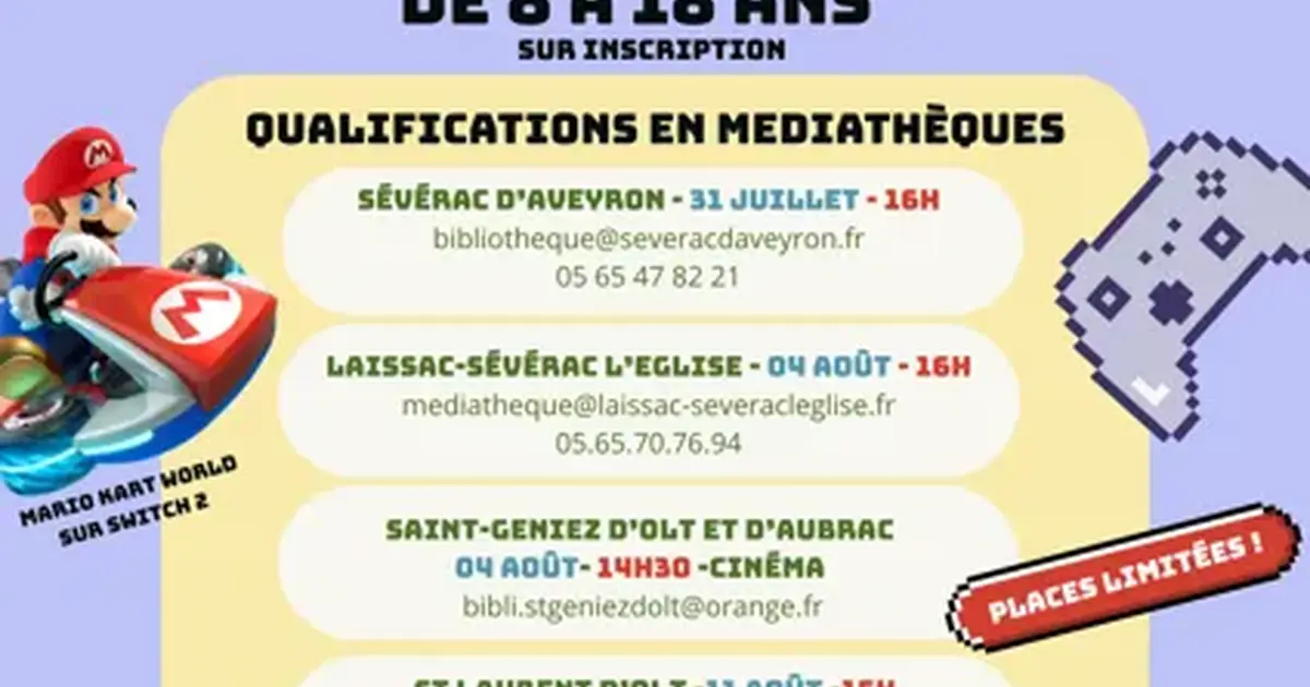 Tournoi Mario Kart au cinéma de St Geniez d'Olt