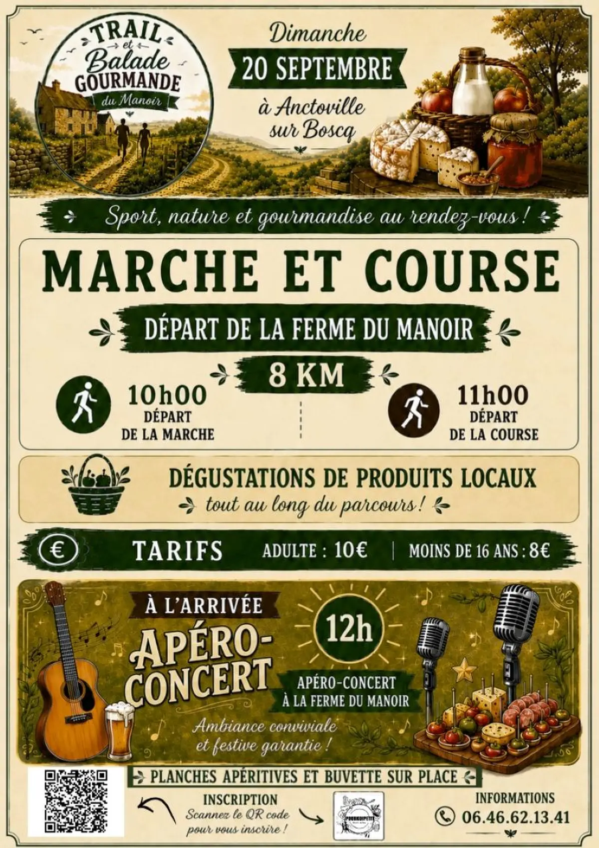 Trail et balade gourmande du Manoir : course et marche de 8 km