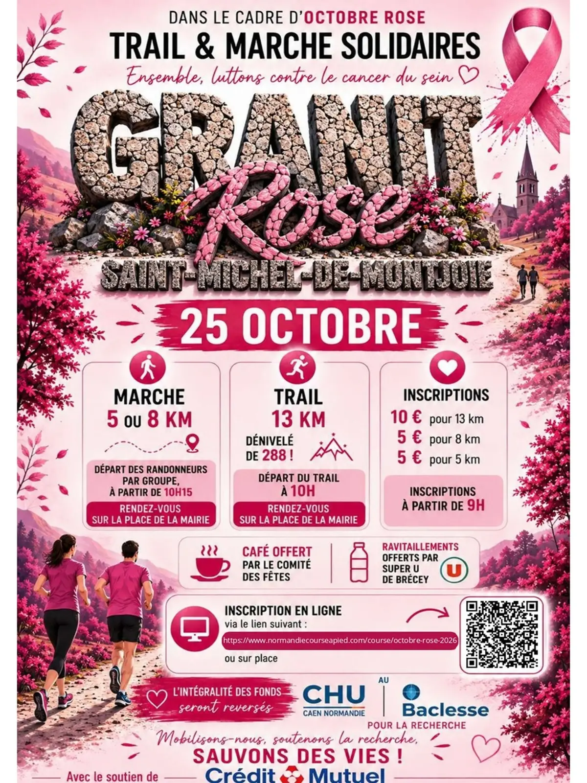 Trail et marche solidaire Granit rose dans le cadre d'Octobre Rose