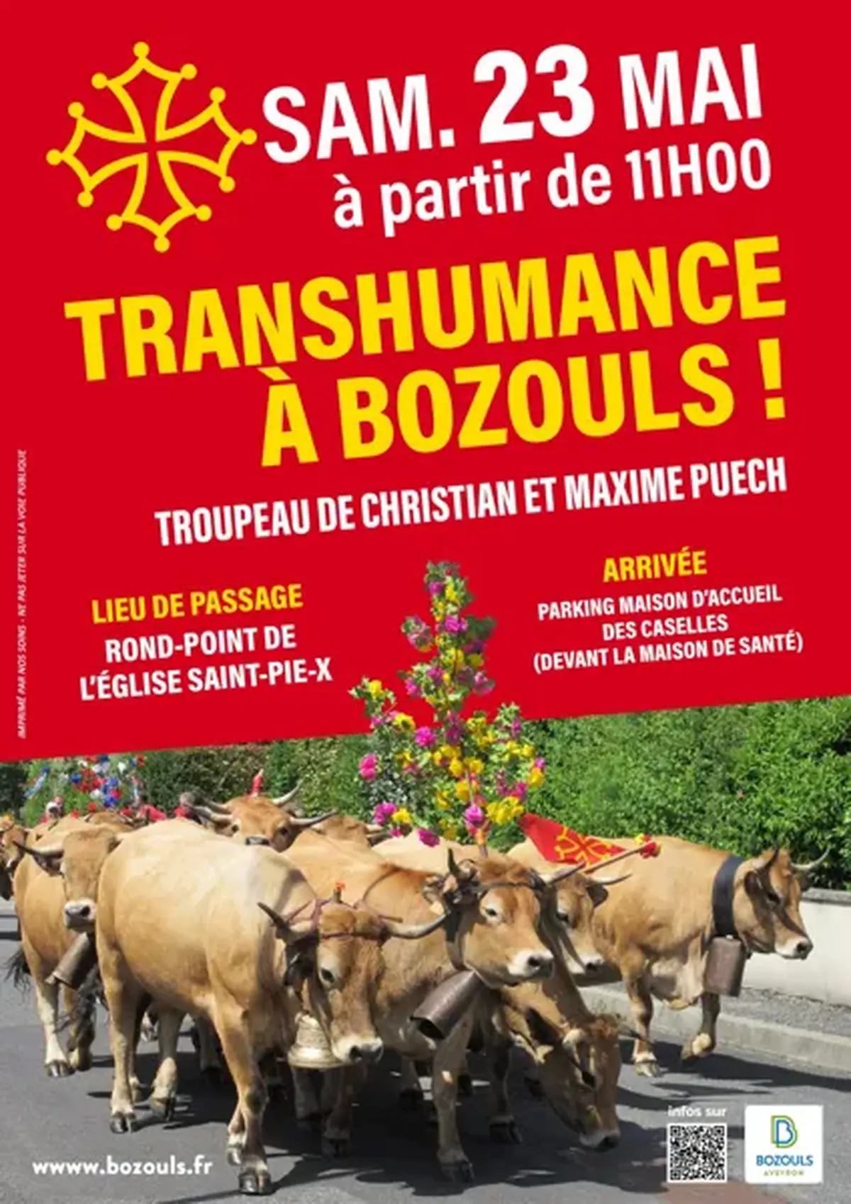 Transhumance 2026 : Passage d'un troupeau à Bozouls